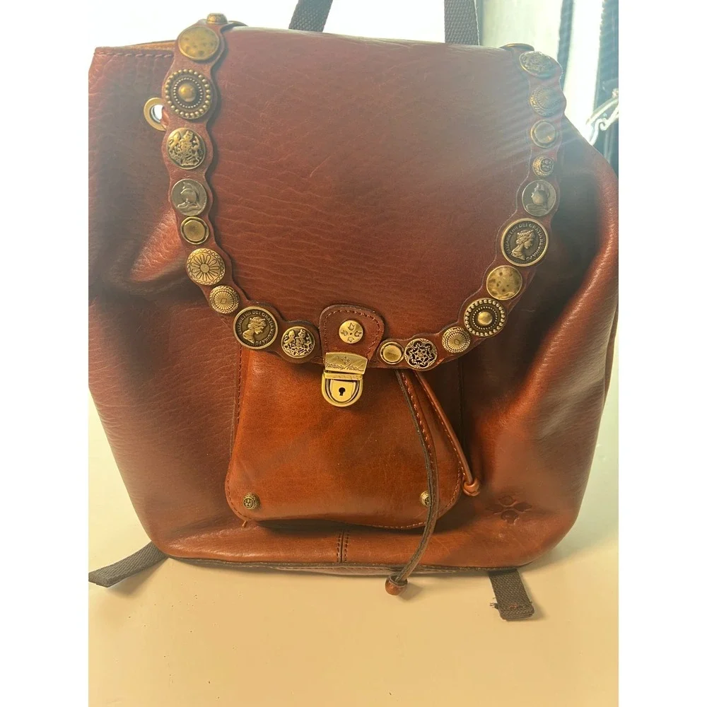 Patricia Nash Leather Backpack Bag Brown Renaissance Coin Tobacco W Tags Unused